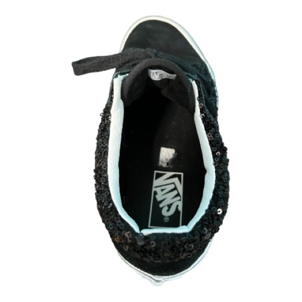 Vans Old Skool Sequins Black and White Tennis Shoes Size 10 - Picture 6 of 16